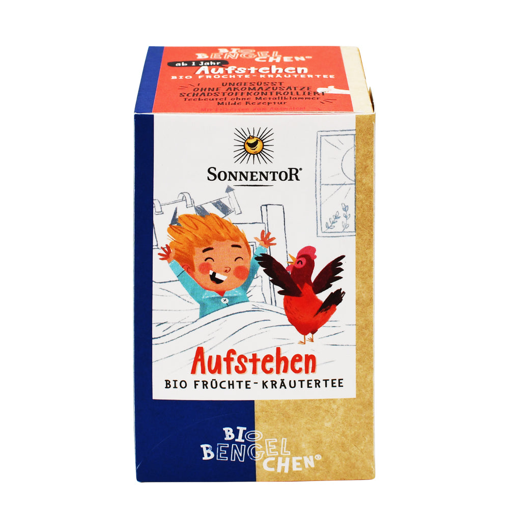 Aufstehen Bio-Kräutertee von Biobengelchen – 18 Teebeutel à 1,8 g, ungesüßt, ohne Aromazusätze und schadstoffkontrolliert. Jetzt online kaufen.