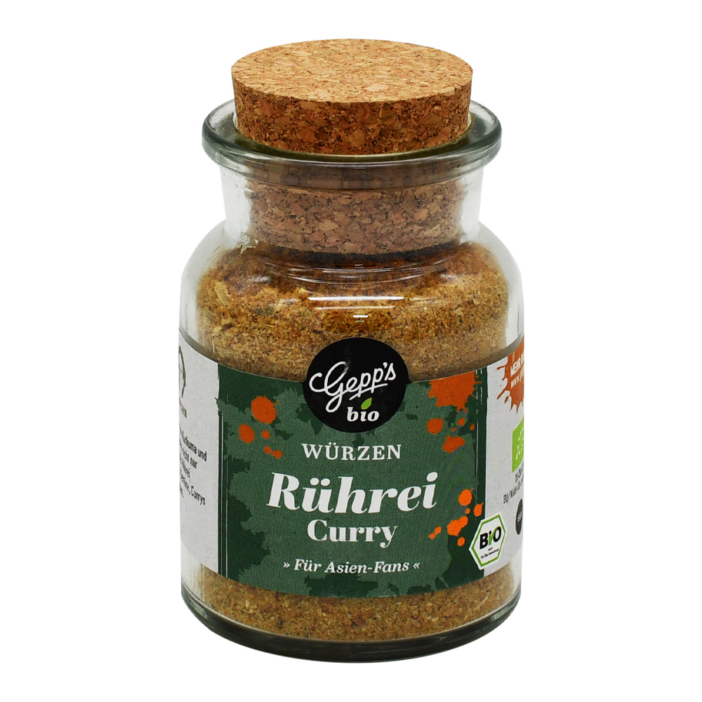 Gepp's Bio Rührei Curry Gewürz im stilvollen Glas – aromatische Bio-Würzmischung für Rührei und mehr. Jetzt im Biomarkt Landgefühl in Wiehl kaufen!