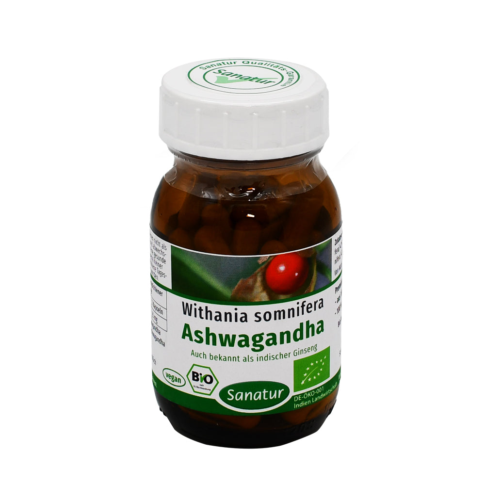 Sanatur Bio Ashwagandha Kapseln – 60 Stück. Jetzt im Online-Shop vom Biomarkt Landgefühl in Wiehl kaufen!