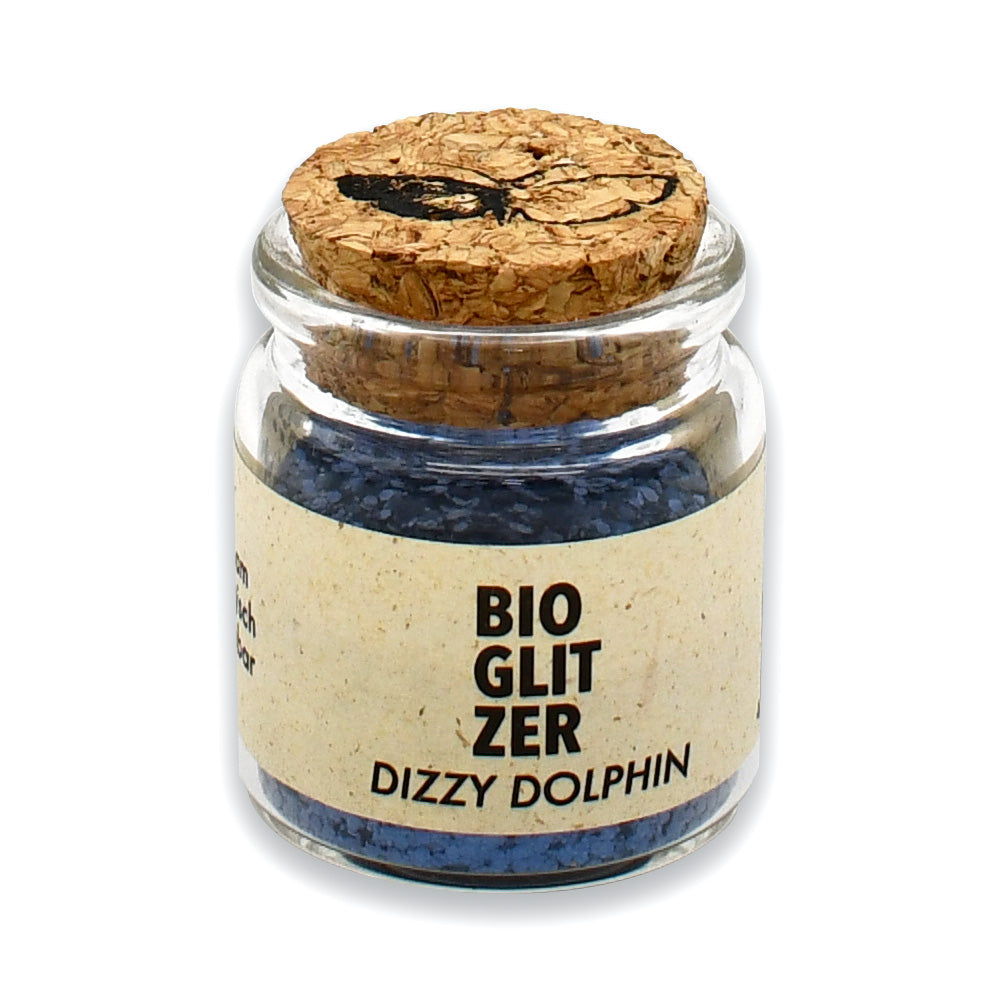Biologisch abbaubarer Glitzer/Glitter von Birkenspanner im Online-Shop des Biomarkt Landgefühl - Dizzy Dolphin - Blau