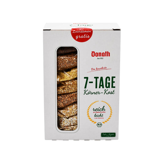 Donath 7-Tage Körner-Kost – Bio-Getreidevielfalt für jeden Tag. Jetzt im Online-Shop vom Biomarkt Landgefühl in Wiehl kaufen!
