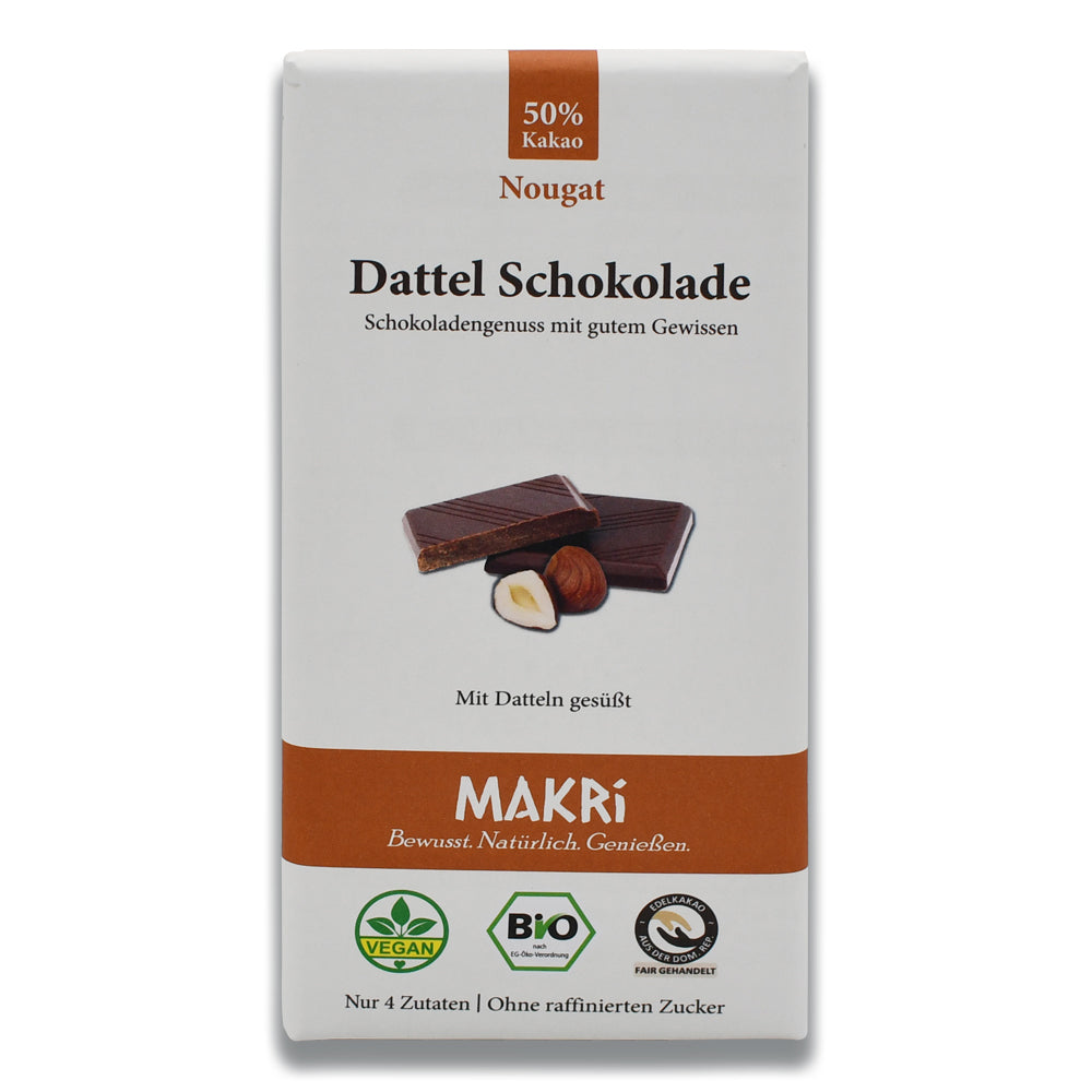 Dattel Schokolade Nougat von MAKi im Online-Shop vom Biomarkt Landgefuehl - Vegan, Bio, Nachhaltig Online einkaufen