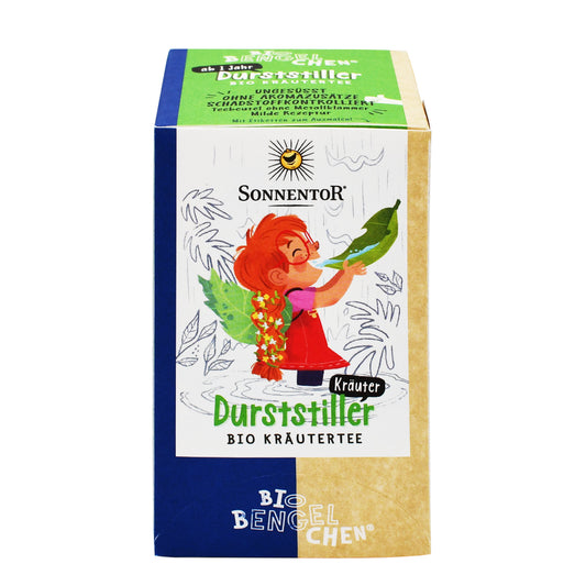 Durststiller Bio-Kräutertee von Biobengelchen – 18 Teebeutel à 1,8 g, ungesüßt, ohne Aromazusätze und schadstoffkontrolliert. Jetzt online kaufen.