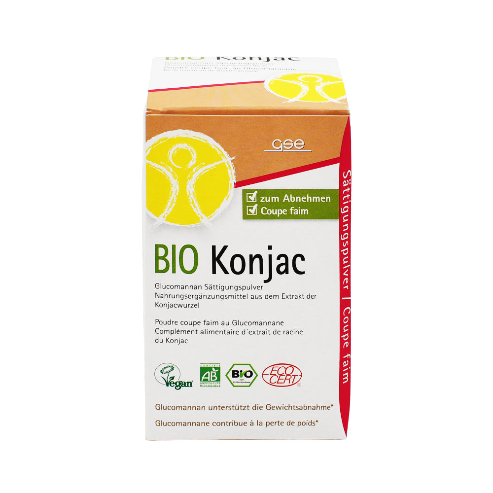 BIO Konjac Glucomannan Sättigungspulver – natürlich abnehmen mit Bio-Qualität, vegan und glutenfrei, 135 g. Jetzt online kaufen!