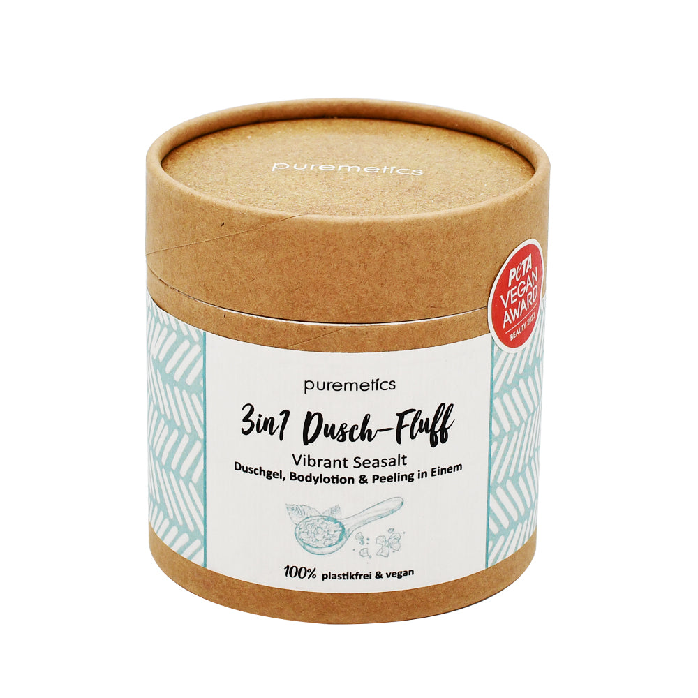 3in1 Dusch-Fluff von Puremetics "Vibrant Seasalt" guenstig im Online-Shop vom Biomarkt Landgefühl in Wiehl nachhaltig bestellen.